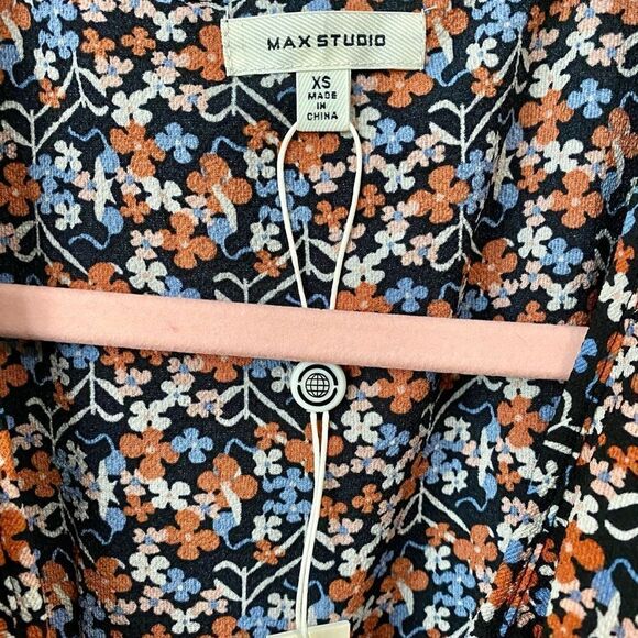 Max Studio Patterned Ruffle Midi Wrap Dress - Picture 5 of 5